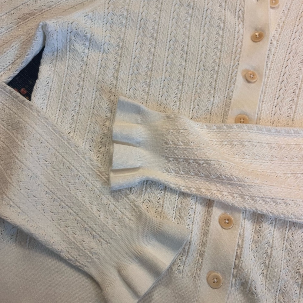 Madewell Button Down Cardigan with Ruffle Hem